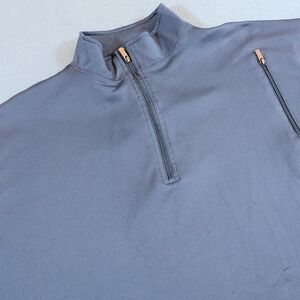 Scottevest TEC Quarter Zip Pullover Mens XL Gray Lightweight Travel Top